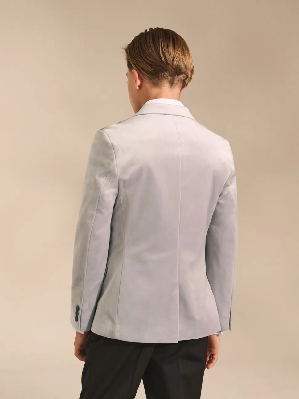 Gris clair - Blazer en velours (3-16ans)