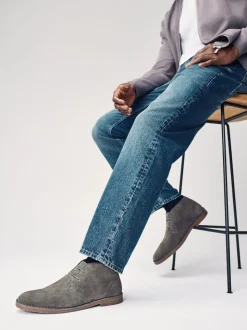 Gris clair - Bottes de désert de Suede