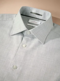Gris clair à carreaux - Chemise Signature Premium texturée