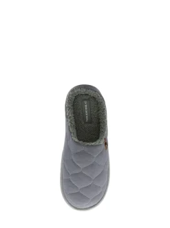 Gris clair - Chaussons mules matelassés Dunlop homme