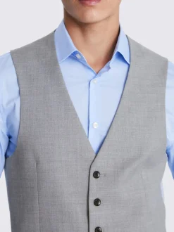 Gris clair - Coupe standard - Gilet de costume extensible MOSS