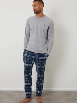 Gris clair - Ensemble pyjama Threadbare Blend manches longues