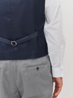 Gris clair - Gilet de costume en laine Blend texturée