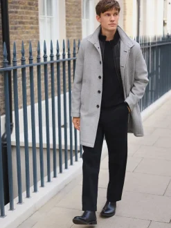 Gris clair - Gilet en laine à chevrons Manteau matelassé