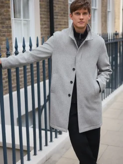 Gris clair - Gilet en laine à chevrons Manteau matelassé