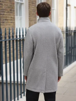 Gris clair - Gilet en laine à chevrons Manteau matelassé