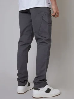 Gris clair - Pantalon cargo Threadbare coton stretch