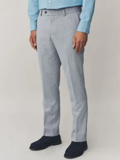 Gris clair - Pantalons élégants texturés coupe classique avec ceinture extensible