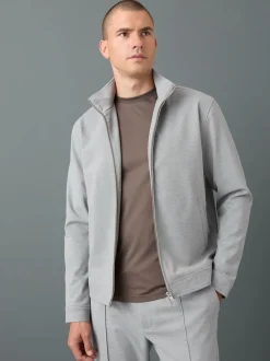 Gris clair - Premium Smart Col cheminée zippé avec laine