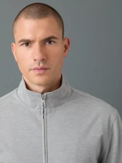 Gris clair - Premium Smart Col cheminée zippé avec laine