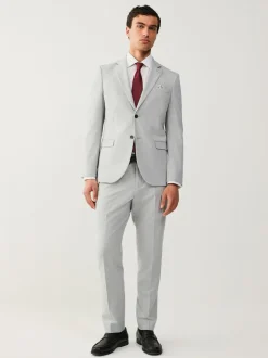 Gris clair - Slim Fit (Slim Fit) - Veste de costume stretch Motionflex