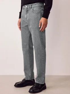 Gris clair - Slim Fit (Slim Fit) - délavé vintage Denim Jeans
