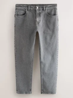 Gris clair - Slim Fit (Slim Fit) - délavé vintage Denim Jeans