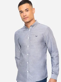Gris clair - Threadbare Oxford Manches longues Chemises