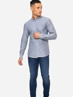 Gris clair - Threadbare Oxford Manches longues Chemises