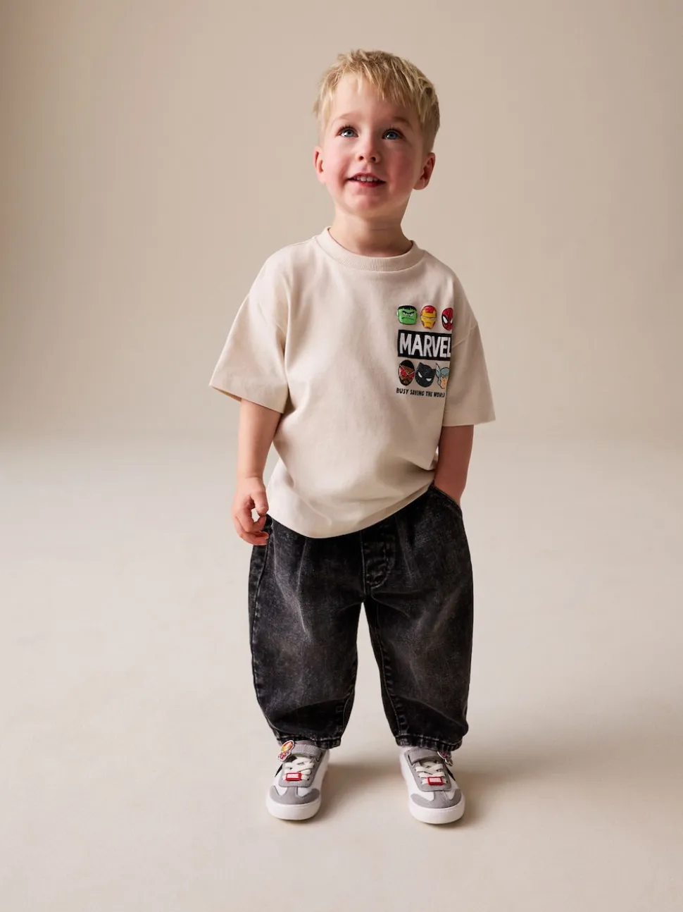 Gris clair - T-shirt Marvel en coton à manches courtes (3mois-8ans)