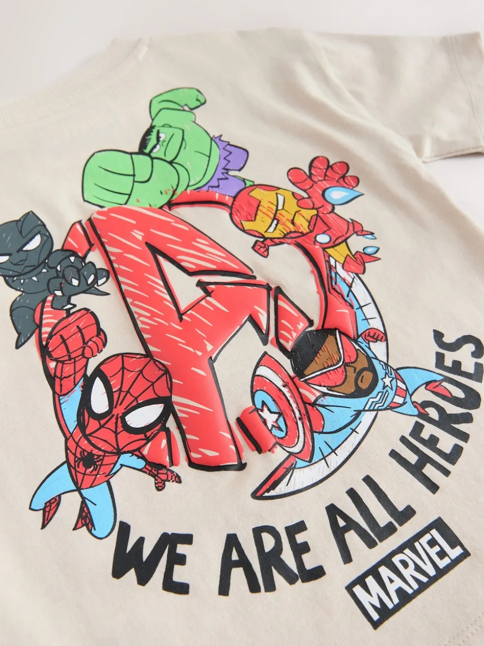 Gris clair - T-shirt Marvel en coton à manches courtes (3mois-8ans)