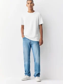 Gris clair chiné - Slim Fit (Slim Fit) - T-shirt Essential Col rond en coton