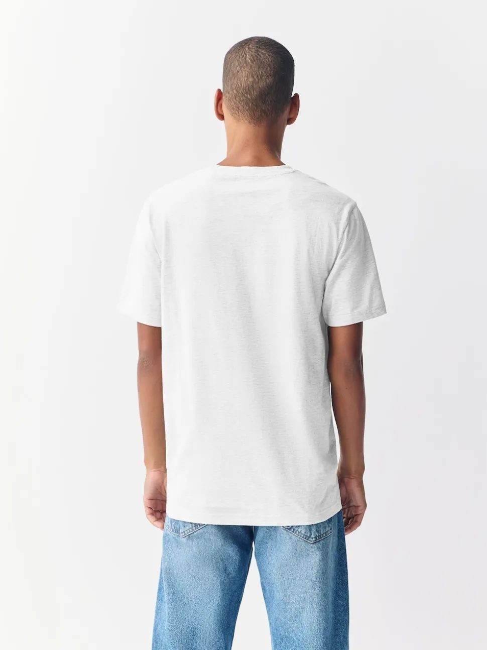 Gris clair chiné - Slim Fit (Slim Fit) - T-shirt Essential Col rond en coton