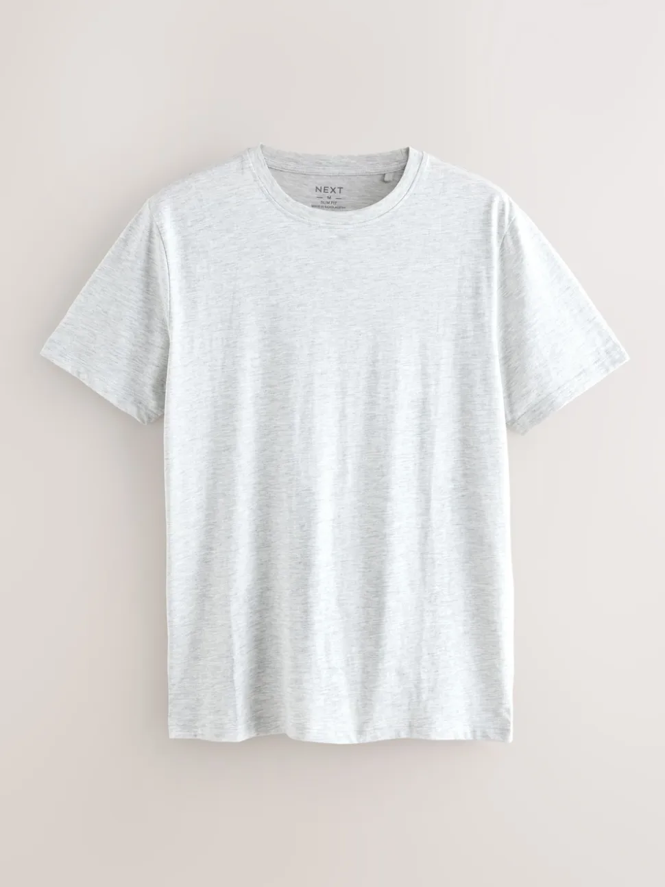 Gris clair chiné - Slim Fit (Slim Fit) - T-shirt Essential Col rond en coton