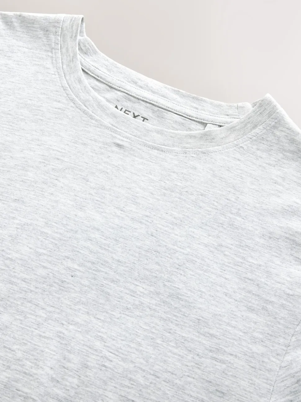 Gris clair chiné - Slim Fit (Slim Fit) - T-shirt Essential Col rond en coton