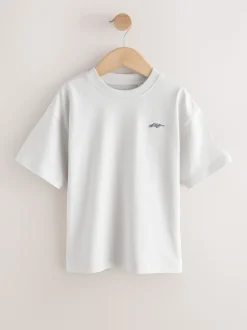 Gris clair/marron/gris foncé/vert - Lot de 4 T-shirts à Manches courtes avec Logo Graphique sur la Poitrine (3-16ans)