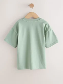 Gris clair/marron/gris foncé/vert - Lot de 4 T-shirts à Manches courtes avec Logo Graphique sur la Poitrine (3-16ans)