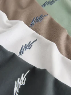 Gris clair/marron/gris foncé/vert - Lot de 4 T-shirts à Manches courtes avec Logo Graphique sur la Poitrine (3-16ans)