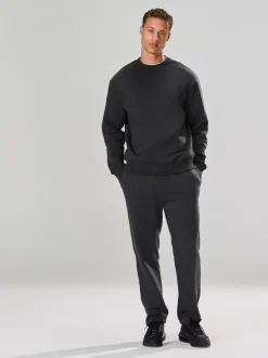 Gris d'ardoise - Ajustement régulier - Sweat-shirt épais à Col rond riche en coton