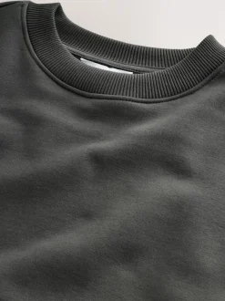 Gris d'ardoise - Ajustement régulier - Sweat-shirt épais à Col rond riche en coton