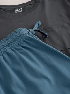 Gris d'ardoise - Ensemble pyjama en jersey à manches courtes
