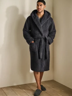Gris d'ardoise - Peignoir imitation peau de mouton