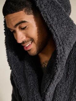 Gris d'ardoise - Peignoir imitation peau de mouton