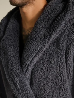 Gris d'ardoise - Peignoir imitation peau de mouton