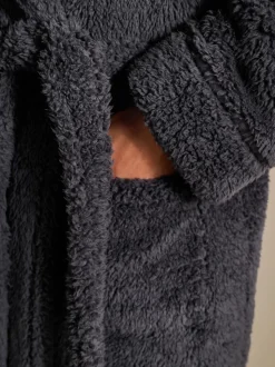 Gris d'ardoise - Peignoir imitation peau de mouton
