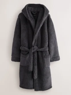 Gris d'ardoise - Peignoir imitation peau de mouton