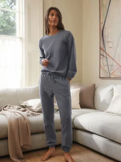 Gris d'ardoise - Pyjama à manches longues Cosy Waffle