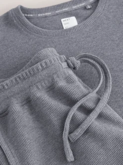 Gris d'ardoise - Pyjama à manches longues Cosy Waffle