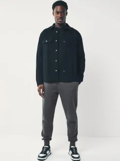 Gris d'ardoise - Slim Fit (Slim Fit) - Pantalon de Joggings en coupe ajustée à dos brosse