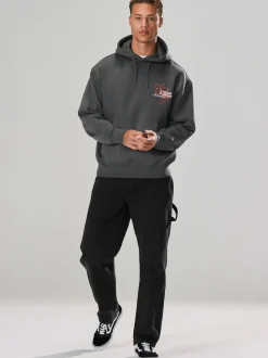 Gris d'ardoise - Sweat à capuche Imprimé graphique