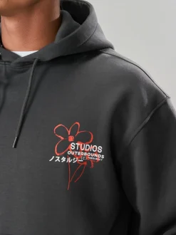 Gris d'ardoise - Sweat à capuche Imprimé graphique