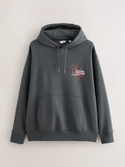 Gris d'ardoise - Sweat à capuche Imprimé graphique