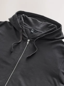 Gris d'ardoise - Sweat à capuche zippé léger