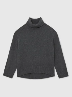 Gris de charbon de bois - Pull col roulé en laine et cachemire Reiss Brooklyn