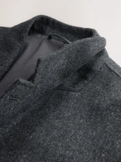 Gris de charbon de bois - Veste de Costume décontractée en laine Blend