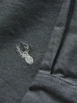 Gris de charbon de bois - Slim Fit (Slim Fit) - Chemise Oxford à manches longues