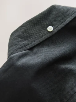 Gris de charbon de bois - Slim Fit (Slim Fit) - Chemise Oxford à manches longues