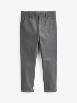 Gris de charbon de bois - Pantalon chino extensible (3-17ans)