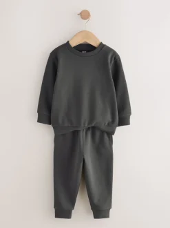 Gris de charbon de bois - Ensemble sweat-shirt et jogging (3mois-7ans)