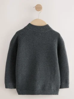 Gris de charbon de bois - Cardigan zippé (3mths-7yrs)